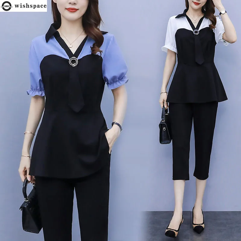 2022 Spring and Summer New Korean Fashion Slim Large Casual Age Reduction Two Piece Elegant Women's Suit