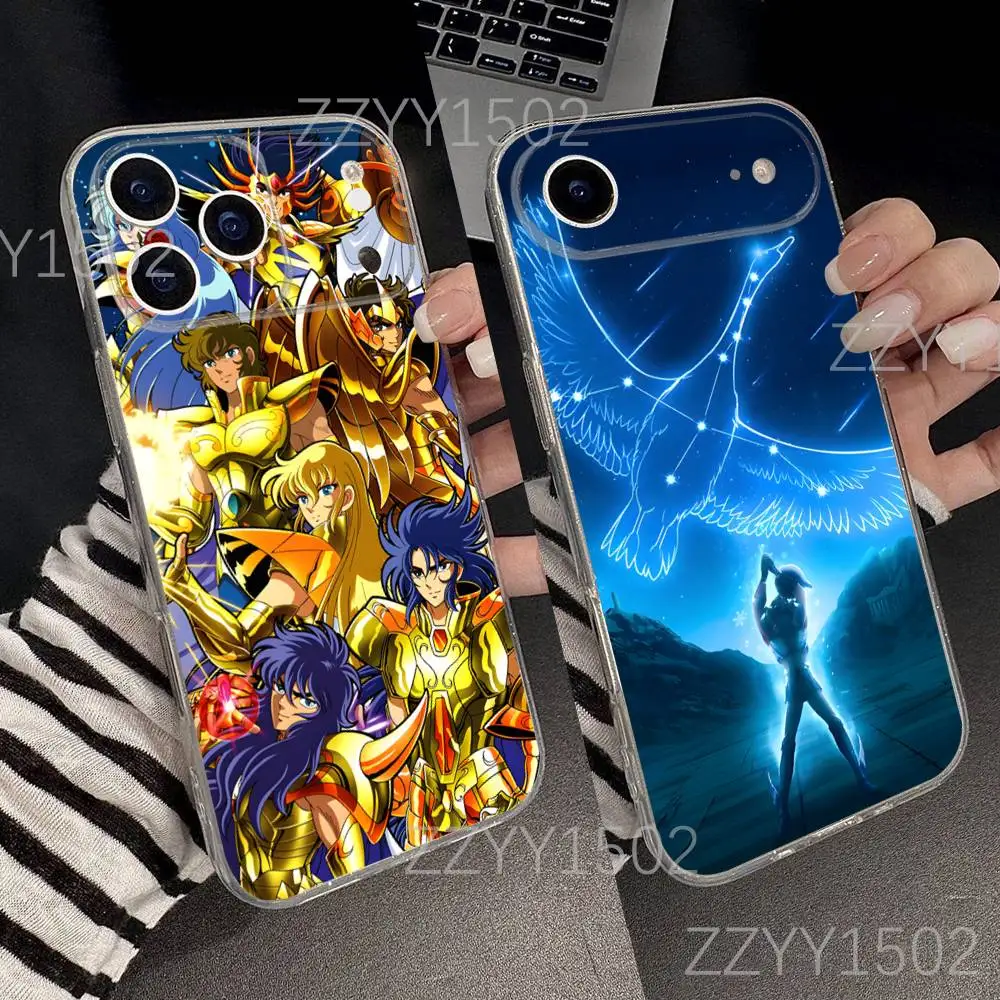S-Saint Seiya Knights Zodiac Funda de teléfono para iPhone 17,16,15,14,13,12,11 Pro,Max,Plus,X,XS,XR,SE4,E Mini transparente suave