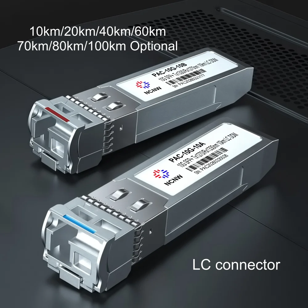 Compatible with Ubiquiti/Mikrotik/Zyxel/AVAGO Switch 10G BIDI SFP Module Transcevier 10/20/40/60/70/80/100km SM WDM SFP+ Module