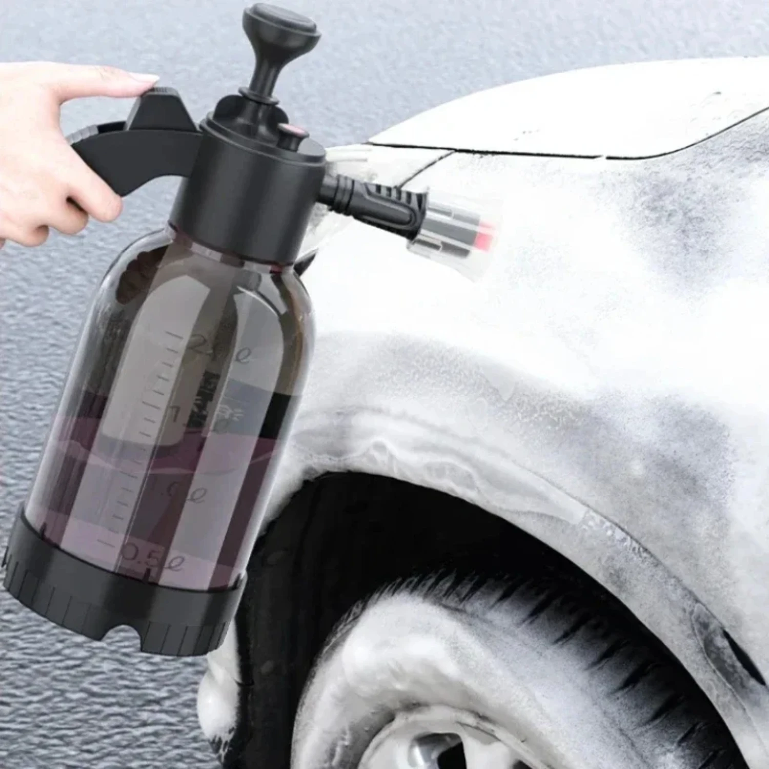 

2L Foam Watering Can Household Hand-held Car Wash Watering Gardening Air Pressure Sprayer Plastic Disinfection Water Bottle