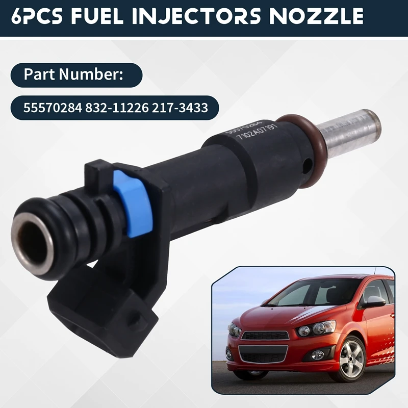 6Pcs Fuel Injectors Nozzle 55570284 832-11226 217-3433 25185231 FJ1153 For Chevrolet Sonic 2012-18 Cruze 11-16 1.8L-L4