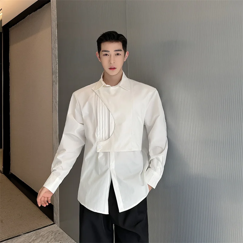 

Faionable Long Sve Casual irt for Men Sli Korean Design Hairdrer Created Spring Summer New Arrival Stand Fit