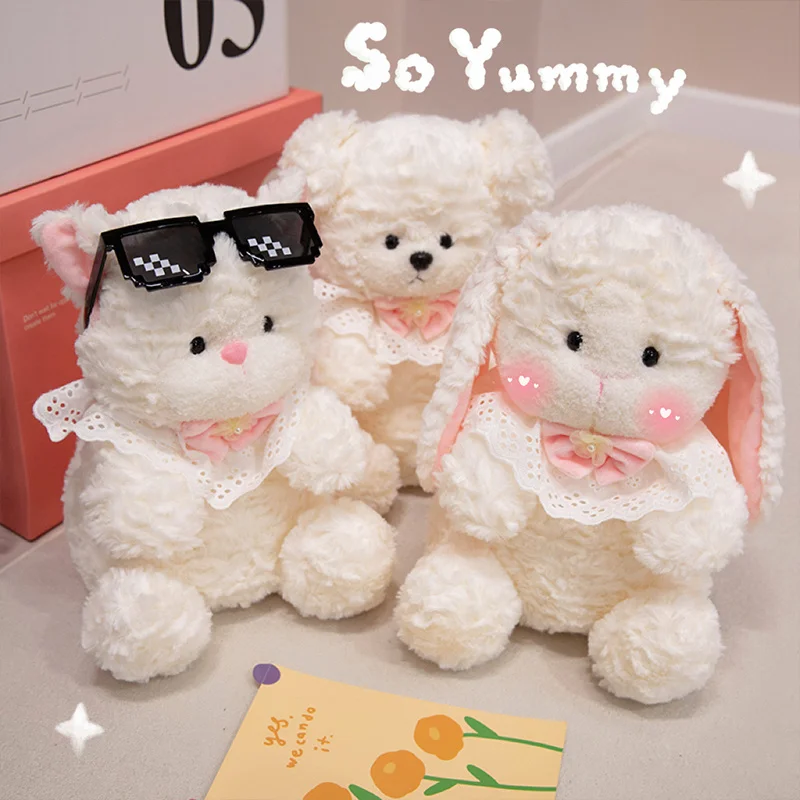 لطيف أرنب ألعاب من القطيفة جميل الحيوان القط الدب محشوة دمية جميلة Peluche Kawaii غرفة ديكور وسادة أريكة السرير وسادة هدية للطفل