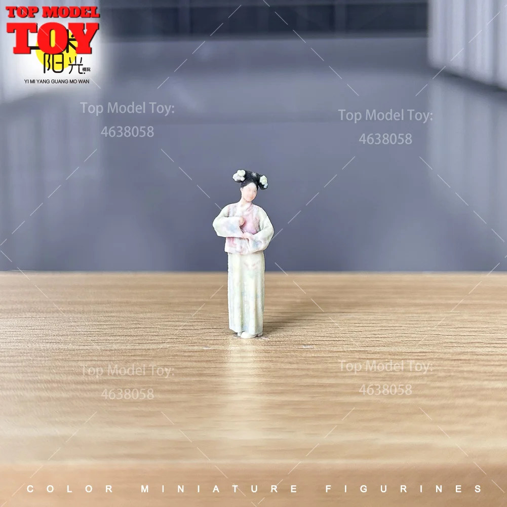 โมเดลตัวละครหญิงในชุดราชวงศ์ชิงโบราณ ขนาด 1/64 พิมพ์ลาย 3 มิติ สำหรับตกแต่งรถยนต์ ของเล่น และฉากจำลอง
