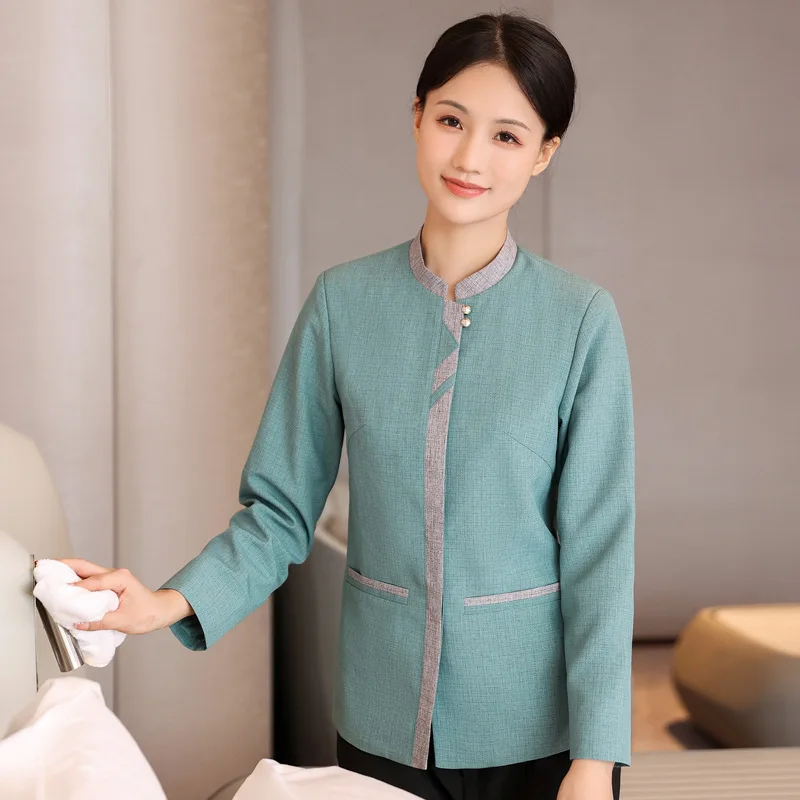 Long Sleeve Cleaning Uniform for Women Hotel Guest Room CleanerPAWorkwear for Property Management Ladies in Autumn and Winter