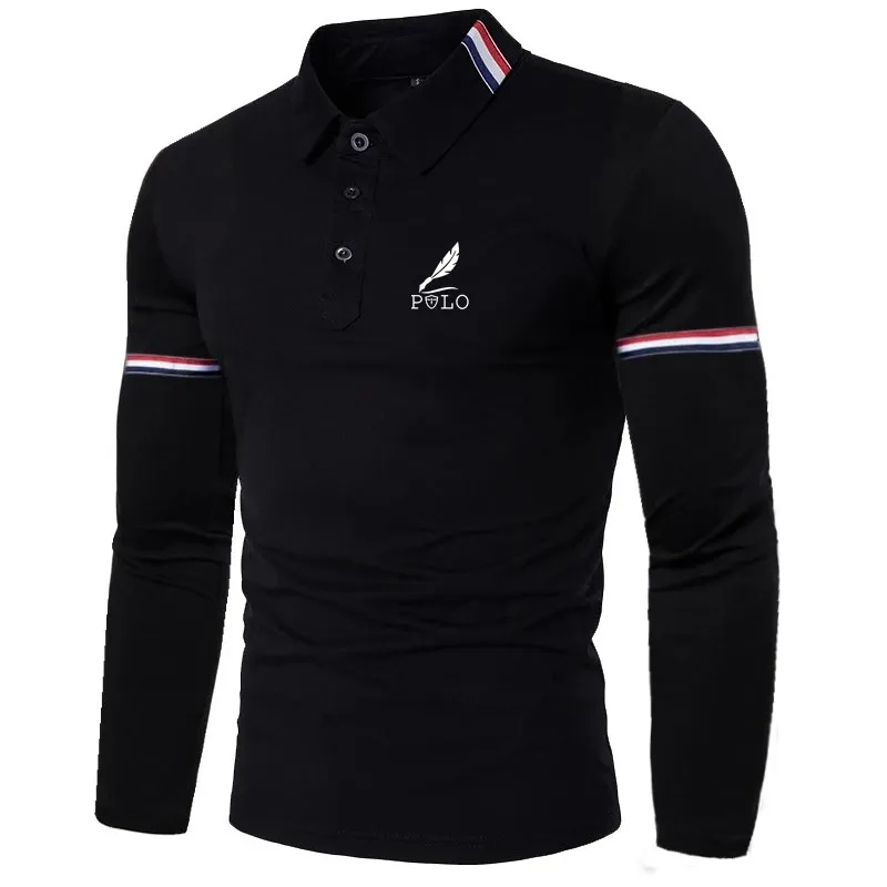 

Brand new 2025 Autumn Men's Business Leisure Long Sleeve Polo Shirt Men's Clothing