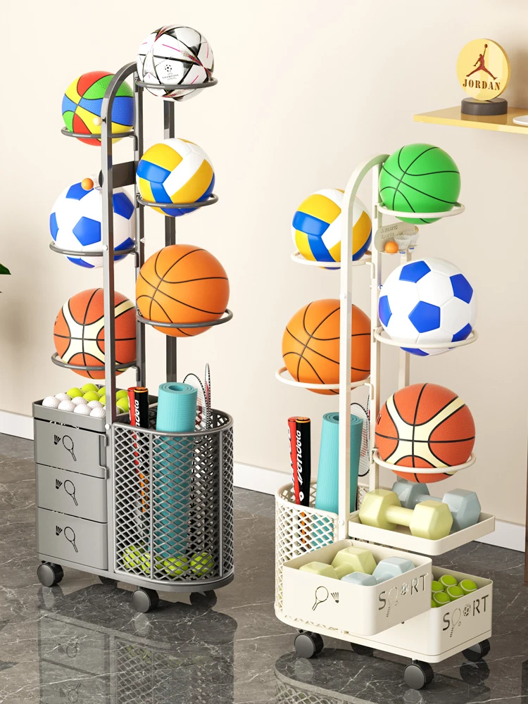 

Basketball storage rack Floor rack Home living room toys Ball sports equipment Yoga mat storage rack