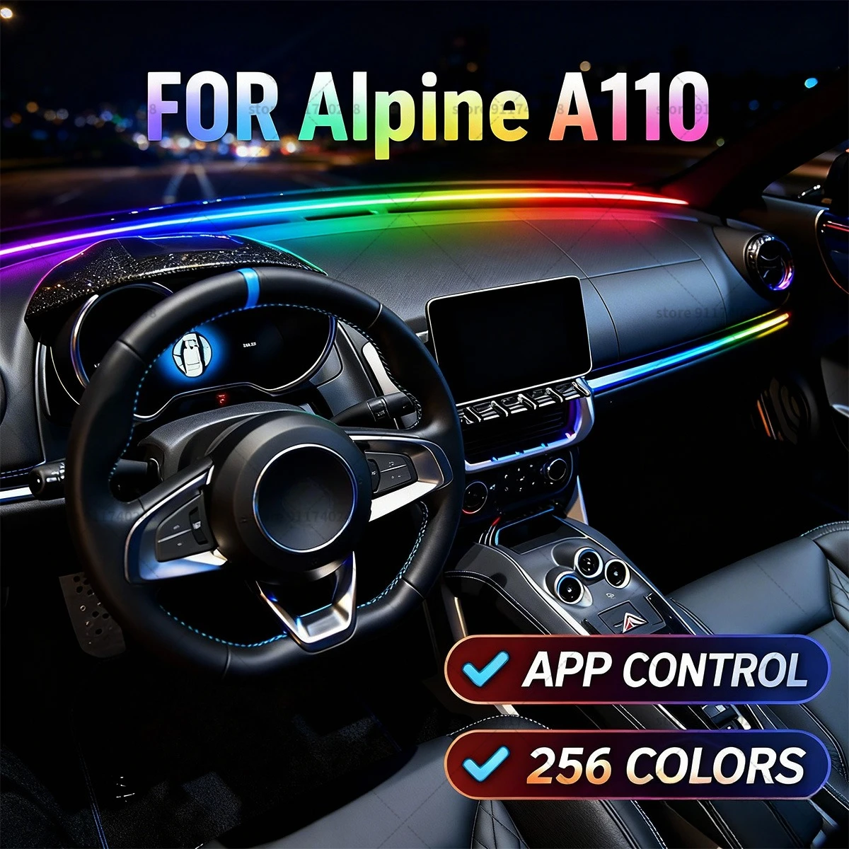 

Декоративная световая полоса для автомобиля Alpine A110, цветная акриловая звукоизоляционная полоса для лобового стекла, атмосферная подсветка