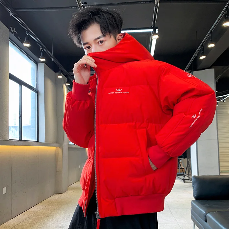 

Winter ort Du down Jaet Men's Trendy Brand Sli Red New Year's Clothes Anti-Cold White Du Feather Coat Youth ular