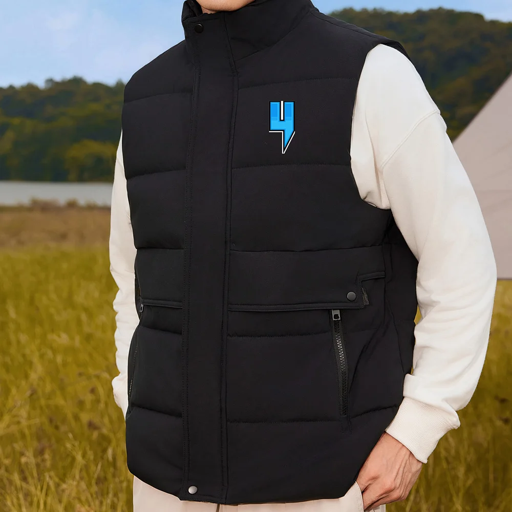 

Faionable Outdoor Casual Letter Print ex Vest Versatile Comfortable Loose Fit Urban Sle Winter Youth Zipper Closure S...