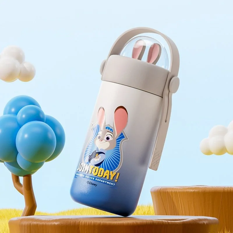 Disney Zootopia Judy Hopps Nick Wide Cute 3D Doll Stainless Steel Liner Insulated Warm and Cold Portable Handle Thermos Cup Gift