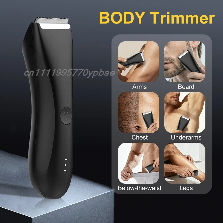 Electric Body Groomer Pubic Hair Trimmer for Men Balls Shaver Clipper Male Sensitive Private Parts Razor Sex Place Face Cut
