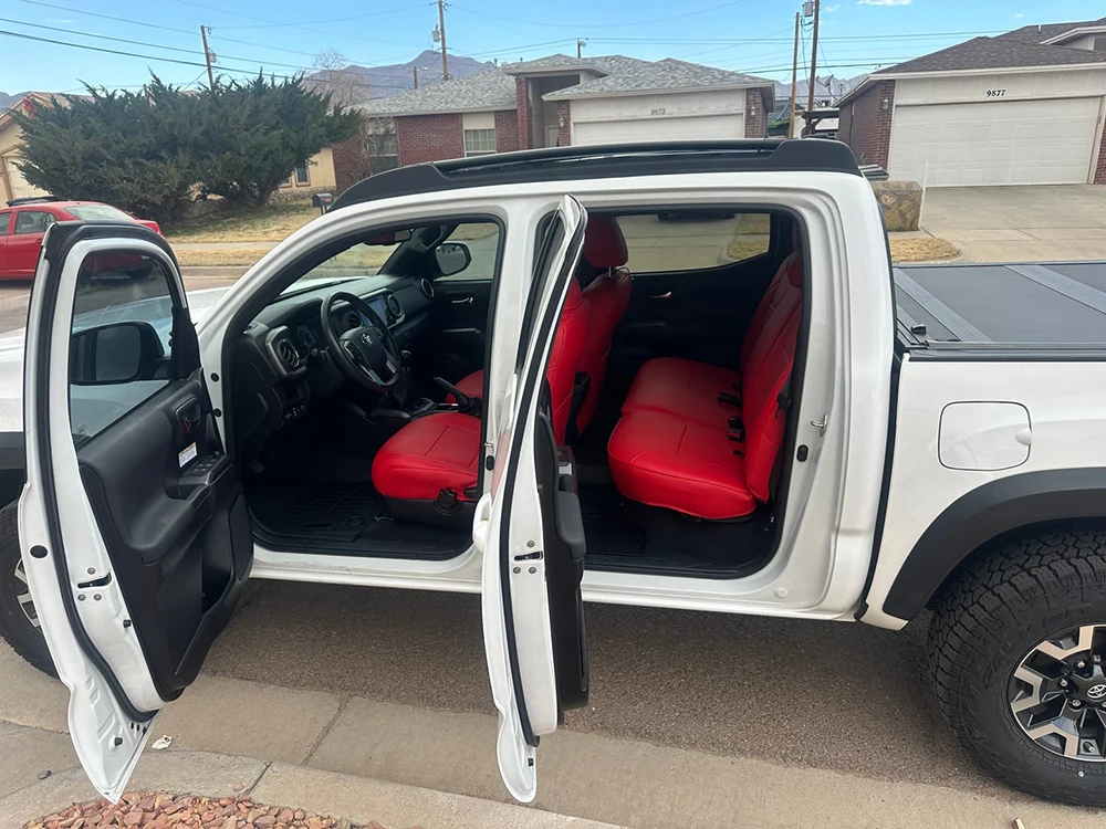 For 2024 2025 Toyo ta Tacoma (Petrol) Double Cab SR,SR5,TRD Sport,TRD Off-Road,Limited Custom Fit Car Accessories Seat Covers
