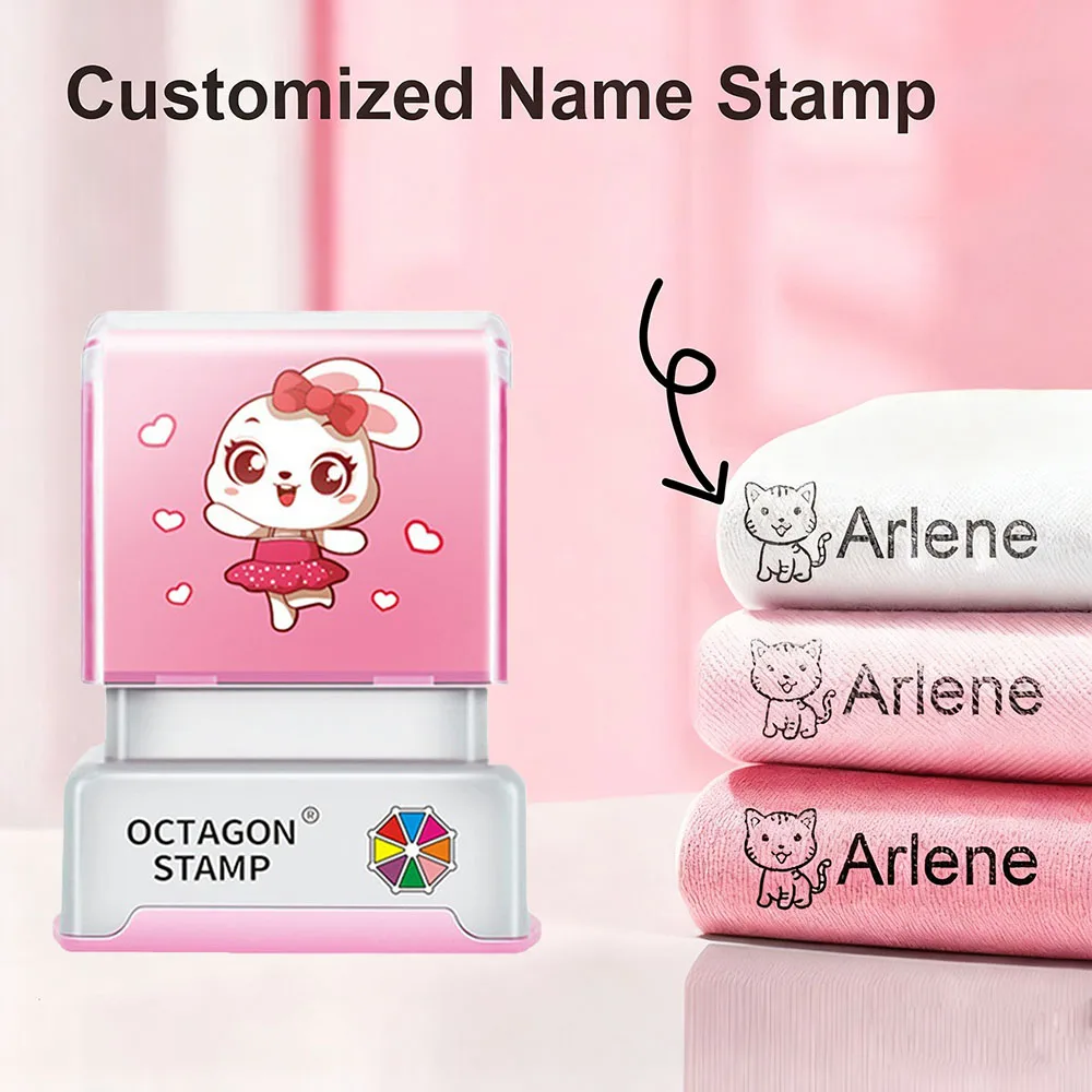 

Персонализированный штамп с именем ученика - водонепроницаемая печать на заказ с невыцветающими чернилами, подарочный набор для детского сада, приятный для путешествий для детей