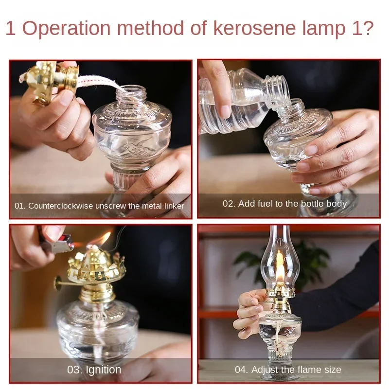 Old-Fashioned Oil Kerosene Lamp Glass Barn Lantern Nostalgic Old-Fashioned Oil Lamp Mobil Lamp