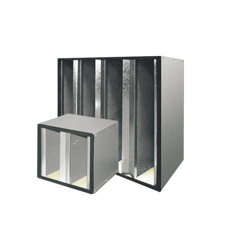 

Large air volume V-type combined activated carbon air filter, honeycomb particle activated carbon filter device