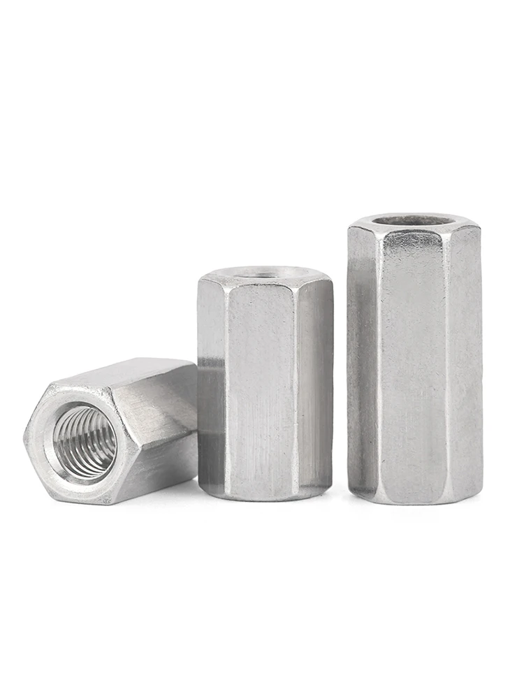 M3 M4 M5 304 A2 Stainless Steel Hexagon Hex Extend Long Lengthened Rod Connector Joint Sleeve Tubular Coupling Nut