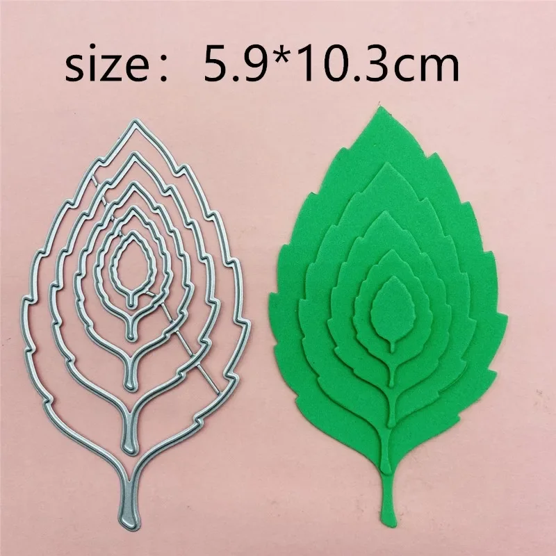 7Pcs Large Leaf Metal Cut Dies Stencils for Scrapbooking Stamp/photo album Decorative Embossing DIY Paper Cards