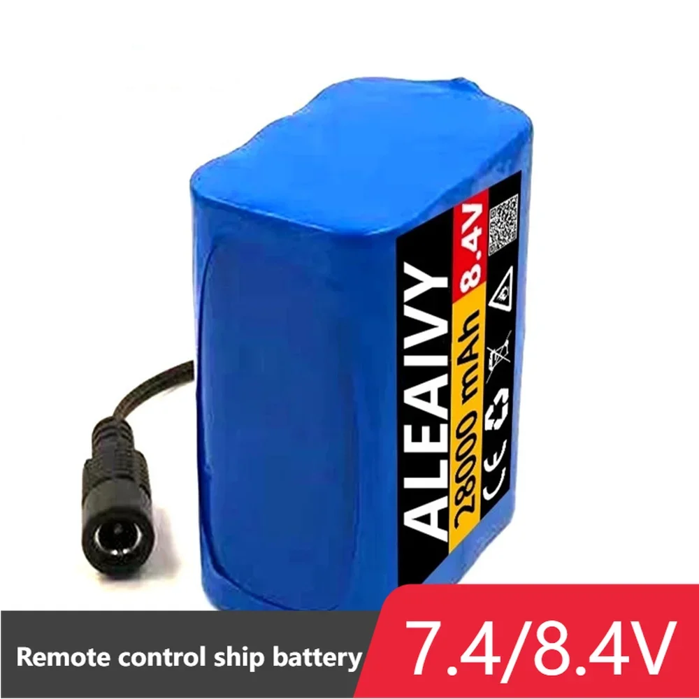 Aleaivy 7.4V/8.4V 28Ah 2s3p 18650 lithium battery suitable for bicycle lights, fishing lights, and remote control ship audio