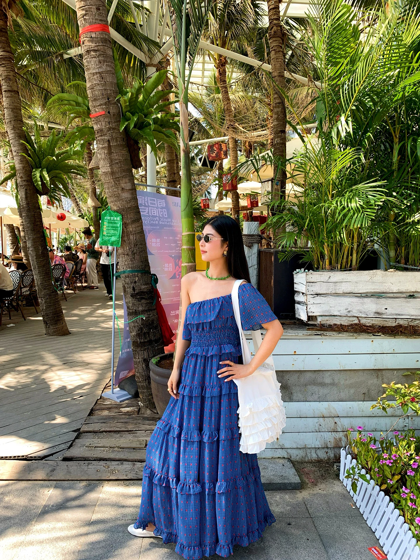 

Tanis Spring 2026 Floral Print One-oulder Waist-Cinched Stripe Dr Casual Sle ort Sve Women's Cake Skirt