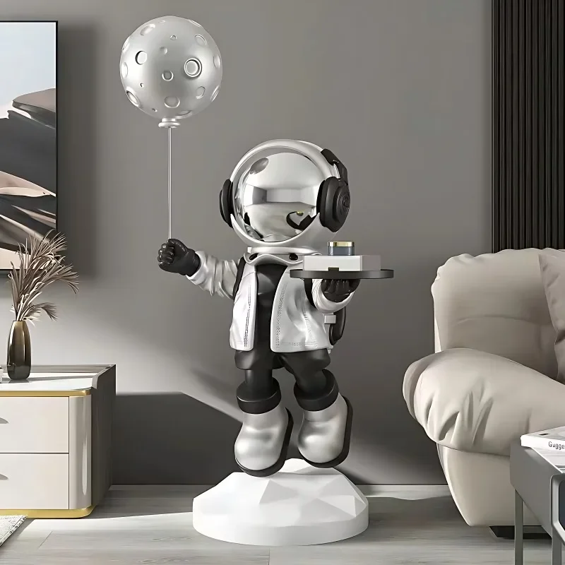 Large Creative Astronaut Sculpture Floor-standing Storage Ornaments, Smart Home Decorations, Bluetooth Speaker Functions