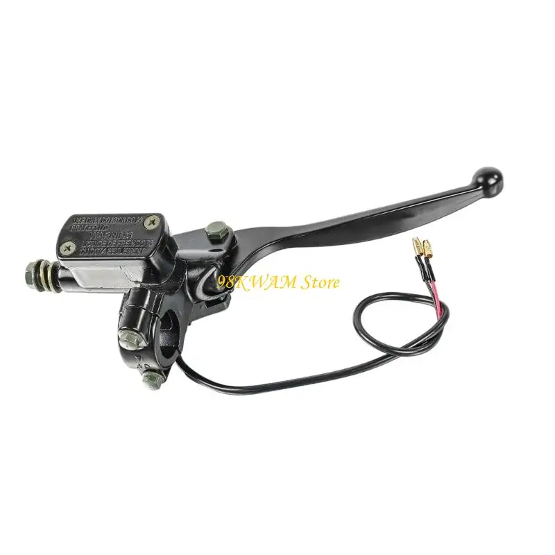 Hydraulic Brake Pump for Motorcycle Repair, 22 mm Handlebar Mount, 160 mm Lever, Black Aluminum Unit for Service 68UF