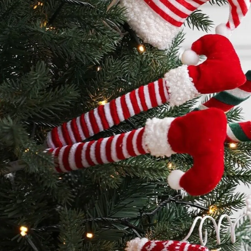 38 سنتيمتر عيد الميلاد قزم الساقين المعلقات مضحك واقعية قزم الساقين حلي معلقة اليدوية الاصطناعي الساق شجرة عيد الميلاد الحلي