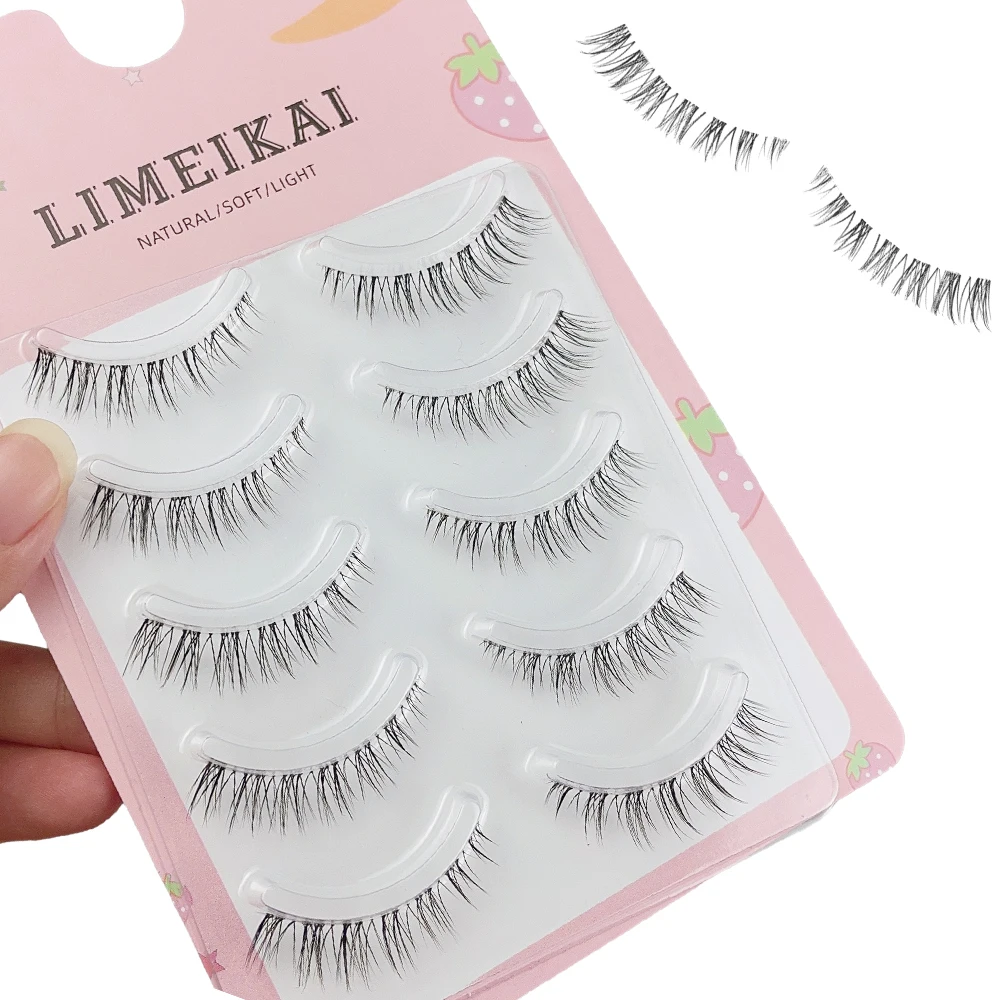 5pcs ขนตาปลอมธรรมชาติ Air รากเรียวโปร่งใส,ขยายขนตา Dressing,เรียวและ Multi-Layered 3