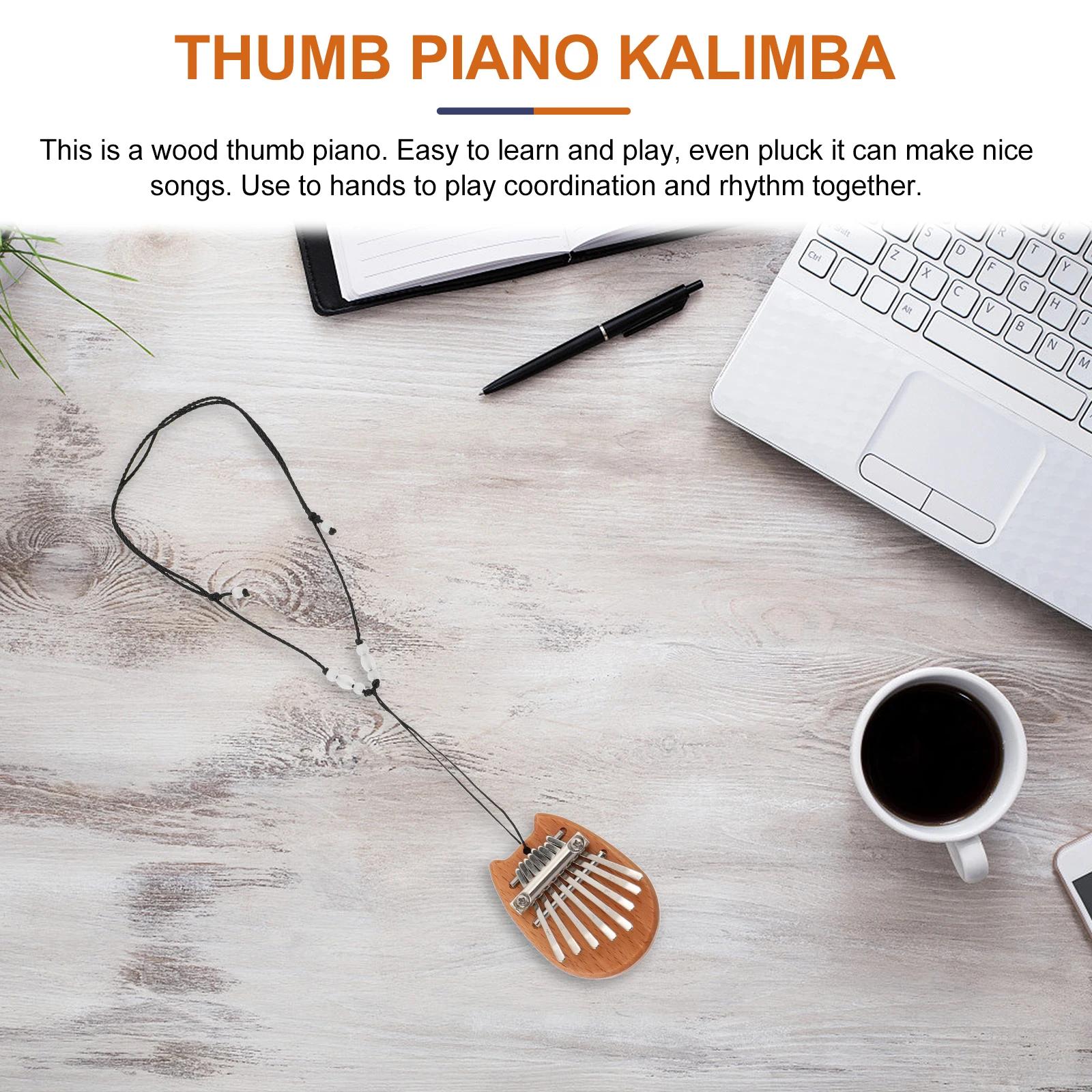 

1Pcs Compact Wooden Thumb Piano 8 Key Kalimba Mini Finger Instrument Portable Lightweight Easy to Use Perfect for Coordination