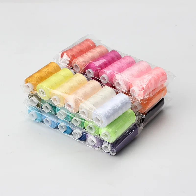 6 Colors/Set Yarn Sewing Thread Roll Machine Hand Embroidery 400 Yard Each Spool 100% Polyester Durable For Home Sewing Kit
