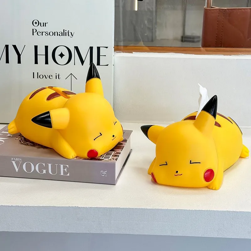 Cartoon Pokemon Tissue Holder Pikachu Plastic Tissue Box Kawaii Tissue Drawer Car Mounted Household Simple Desktop Drawer Box