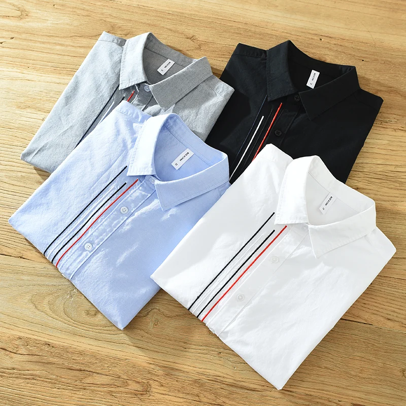 

Дизайнерские повседневные хлопковые брендовые рубашки с короткими рукавами и вышивкой для мужчин, модные удобные топы, одежда Camisa Masculina