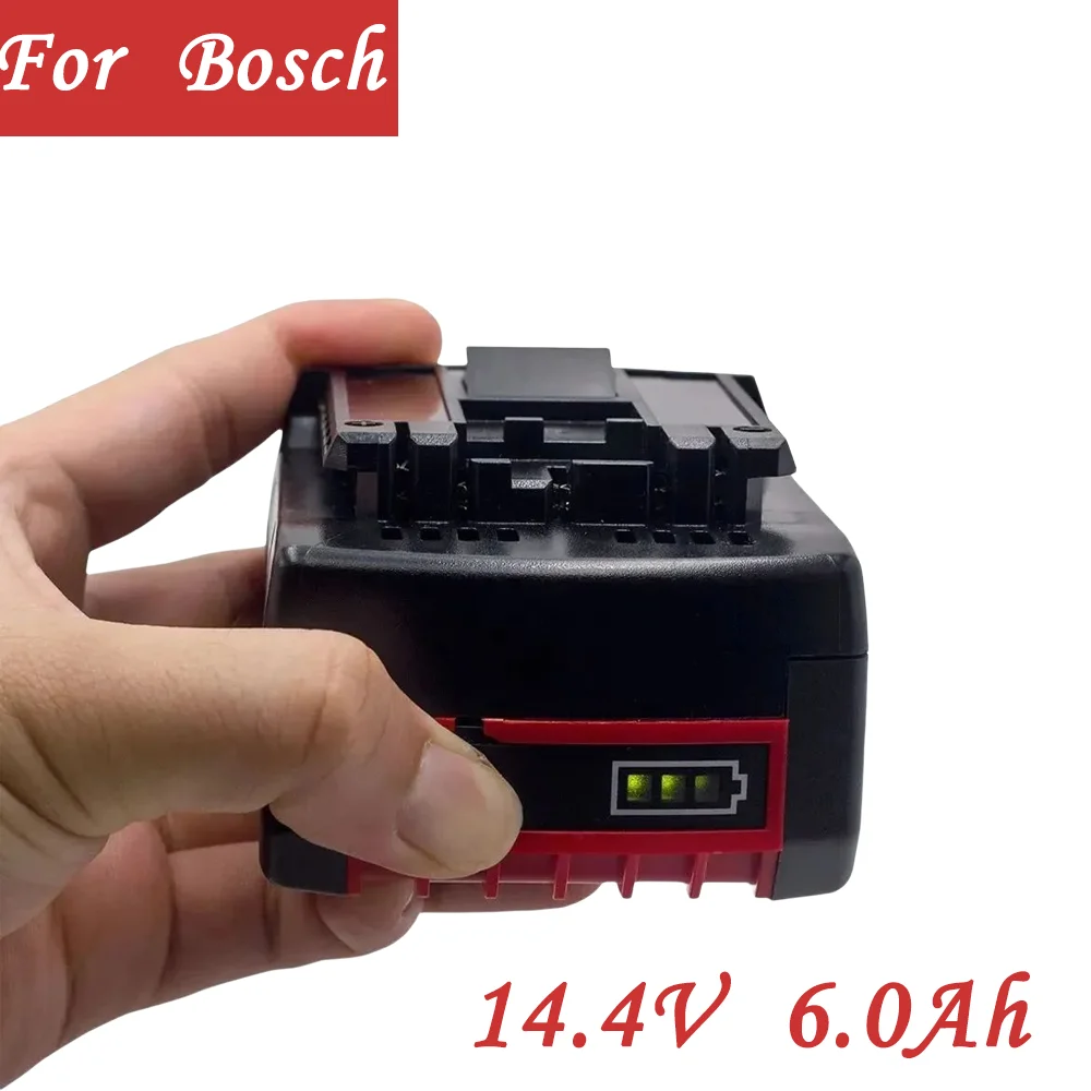 

2024 14.4V 6000mAh Bosch 14.4V 6.0Ah Backup Battery Rechargeable Battery Bosch BAT609 Indicator Light Portable Replacement