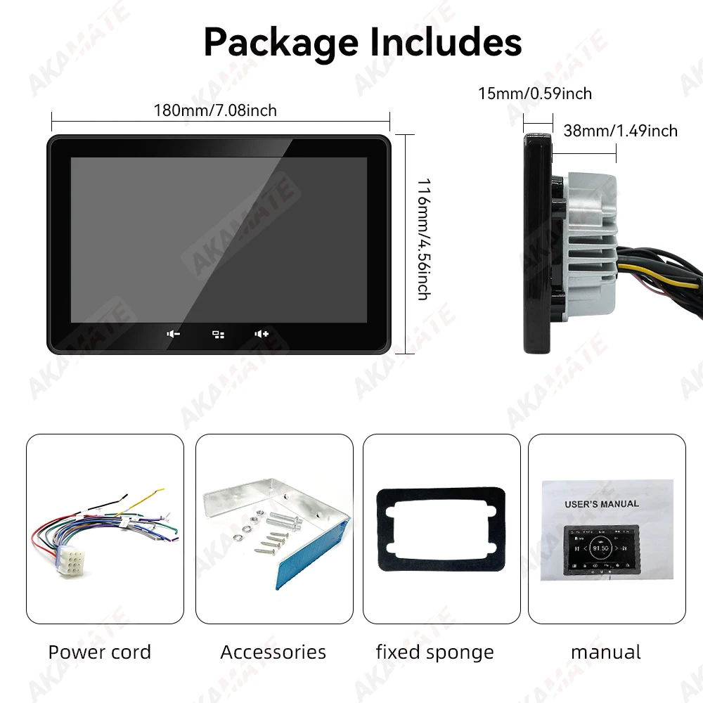 7インチマリンラジオボートラジオCarPlay Android AutoメディアプレーヤーFM AMレシーバー防水Bluetooth AUX USB RV ATV UTV SPA用