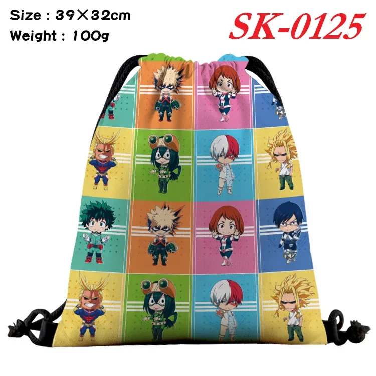 Anime Drawstring Bag My Hero Academia Duke Izuku Bakugou Shouto Cartoon Sport Backpack Boys Girls Portable Storage Shopping Bag