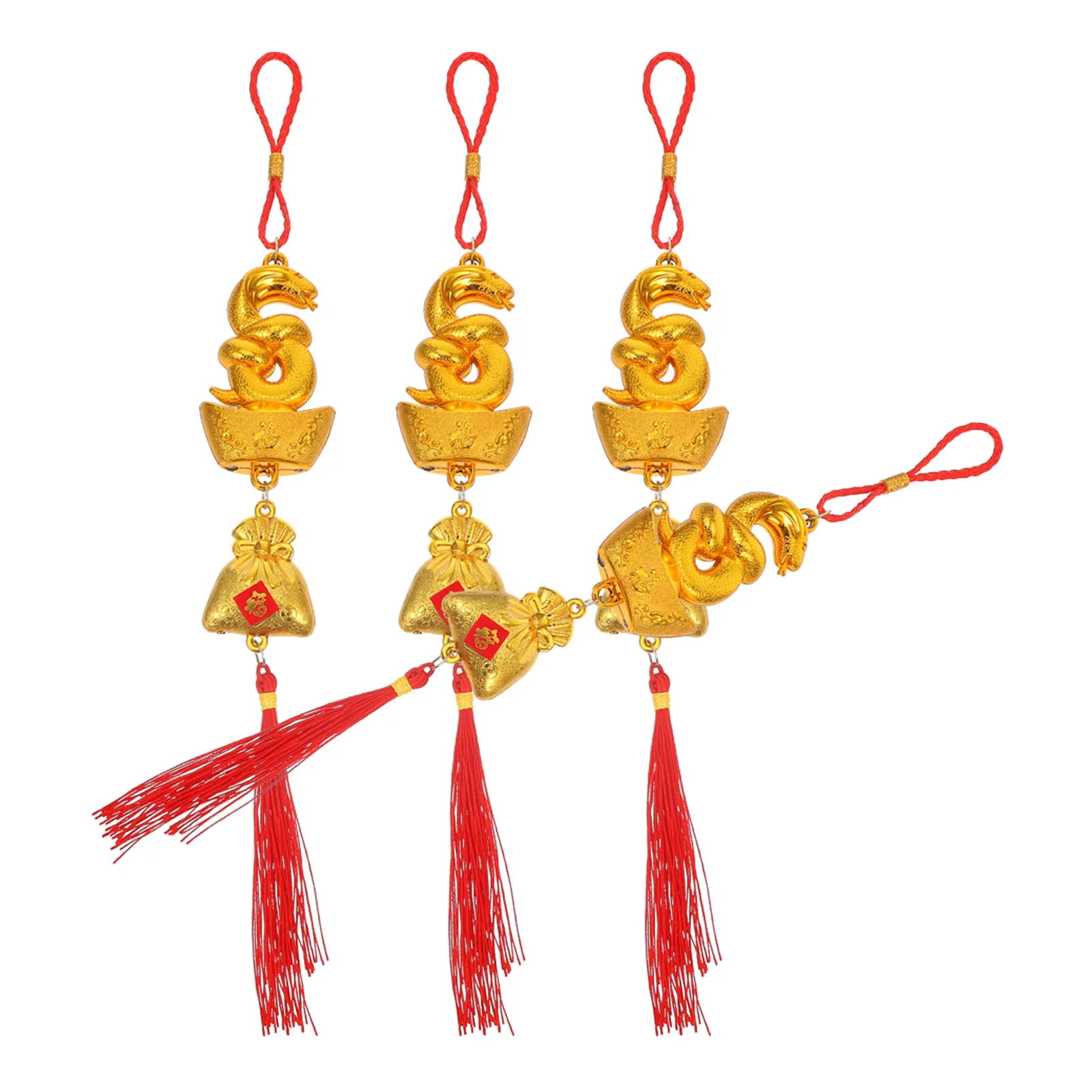 

4pcs Chinese Style Snake Pendant Hanging Ornament New Year Decor Festival Supplies Spring Festival Decoration Car Hanging Bonsai