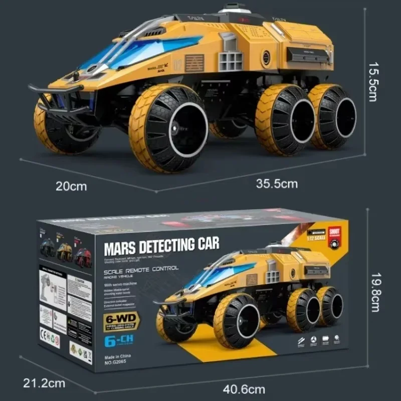 Voiture télécommandée pleine échelle, voiture RC, poignées de grain, véhicule spatial à six roues, jouet précieux, cadeaux d'anniversaire, G2065, 1:12