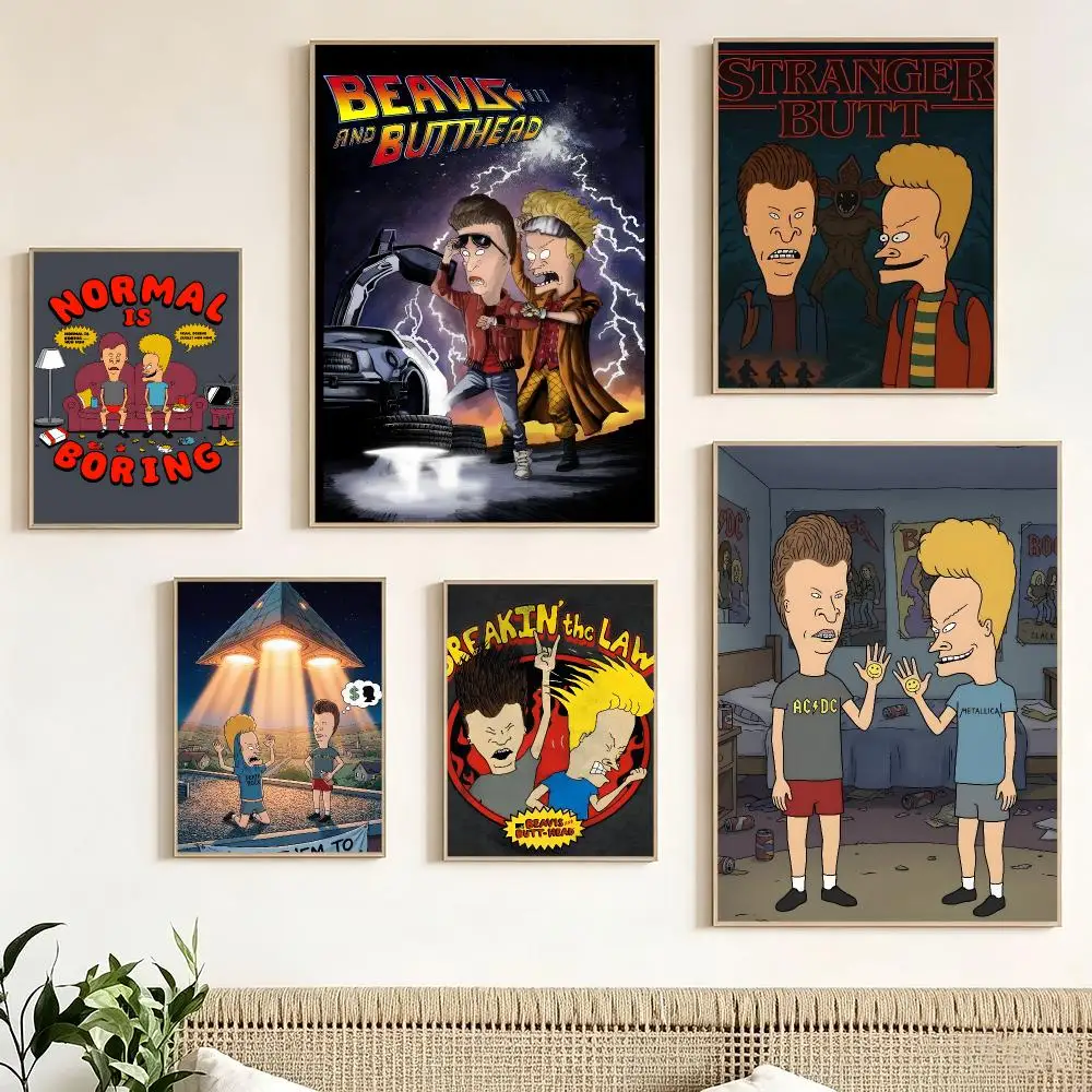 AnimeBeavis and Butt Head Poster Print Painting Home Decor for Bedroom Living Room Hallway