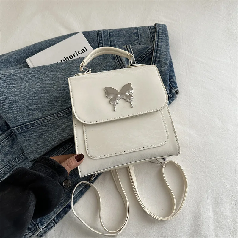 

Gentle Texture Butterfly Handbag, New Large Capacity Fashionable Versatile Casual Bag, Trendy Double Shoulder Small Square Bags