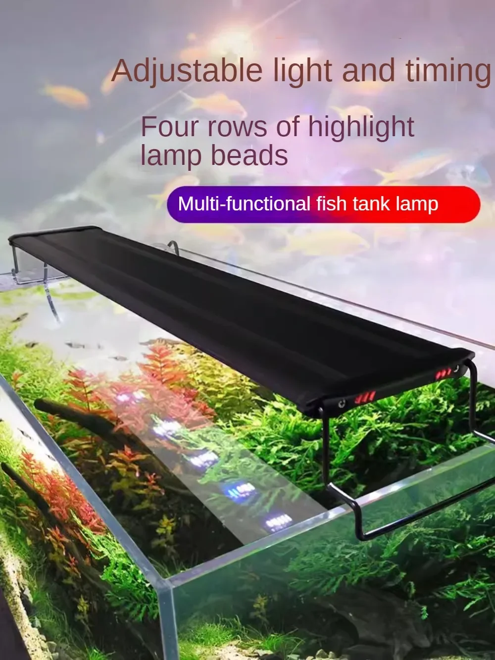 

Dimmable LED Aquarium Light,Full Spectrum Aquarium LED With Brackets For Plant Fish Tank,Ultra-Thin Fish Tank Light,3 Light Mode