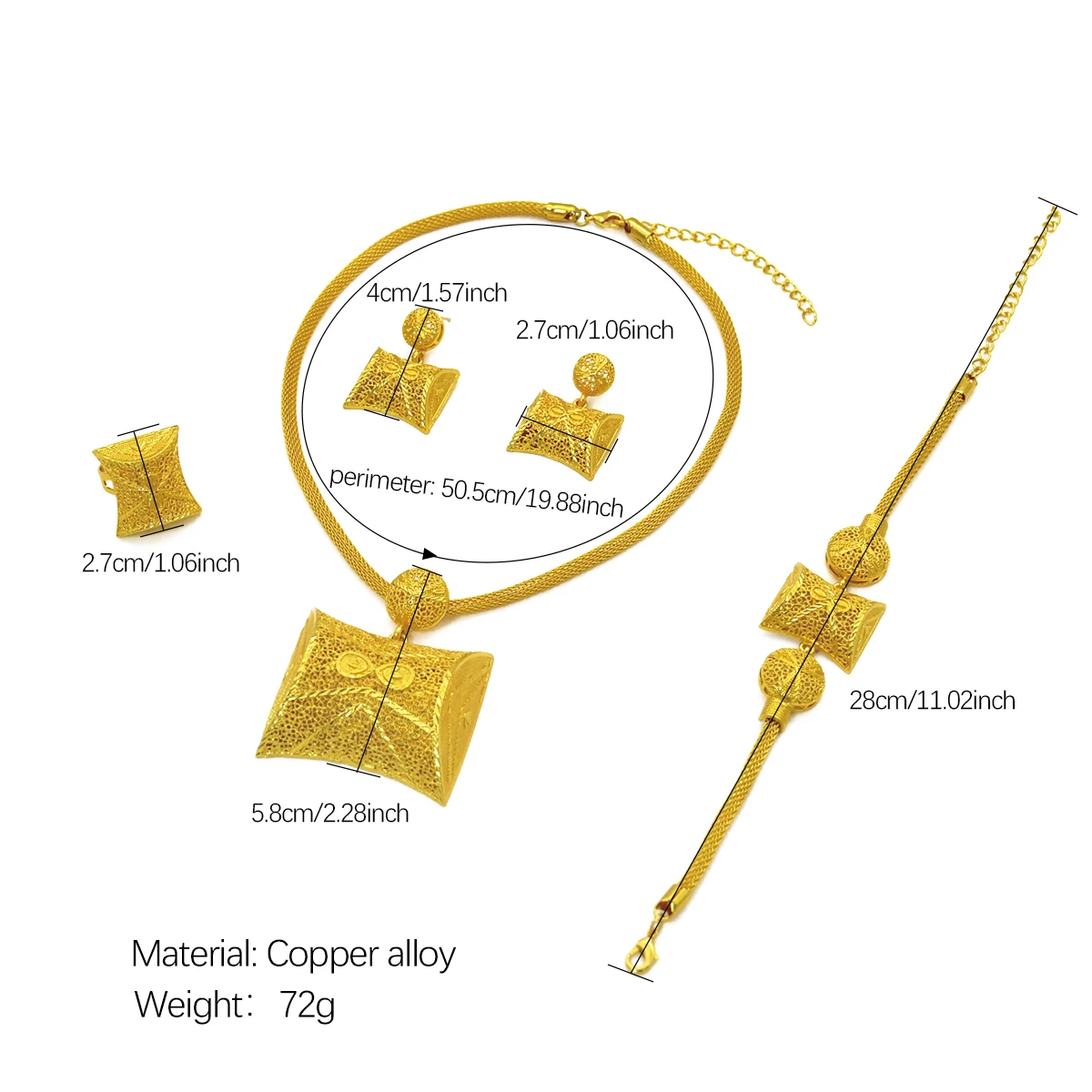 New Dubai Luxury Irregular Necklace And Earrings Sets For Women Indian Ethiopian Bridal 24k Gold Color Jewelry Set Wedding