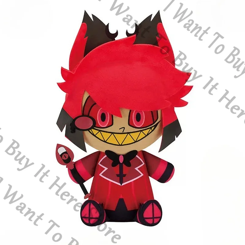 

Genuine 34cm Anime Hazbin Hotel Alastor Radio Demon Cosplay Cartoon Fluffy Maumet Cushion Stuffed Animal Puppet Pillow Fans Gift