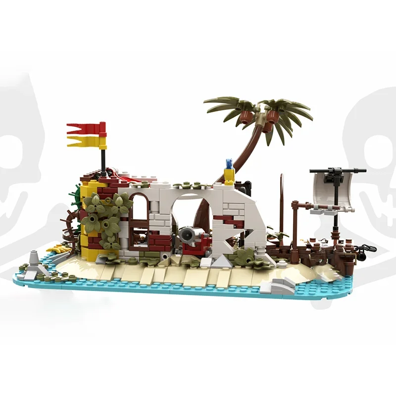 Pirates Model Moc Building Bricks The Hiding Place on the Island Model Building Technology Modular Blocks Construstion Toy Gifts - Image 4
