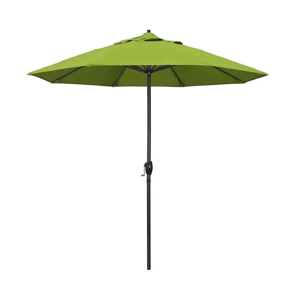

9' Round Aluminum Outdoor Deck, Pool Or Patio Umbrella, Crank Lift, Auto Tilt, Bronze Pole, Kiwi Olefin