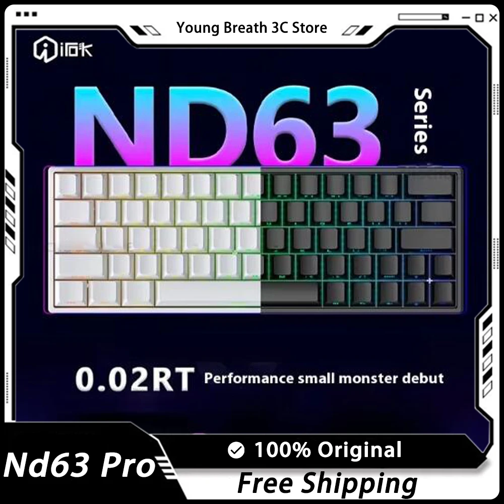 

Irok Nd63 Pro Mechanical Keyboard Magnetic Switch Hot Swap RGB E-Sports Wired PC Gamer Accessory Office Keyboard Customize Gifts