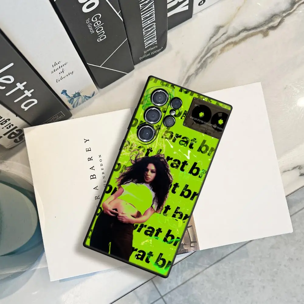 Singer C-Charli XCX BRAT Phone Case For Samsung Galaxy S24 23 21 S20 Ultra Plus S24 22Plus A15 25 35 A54 A55 M15 M35 55 Covers