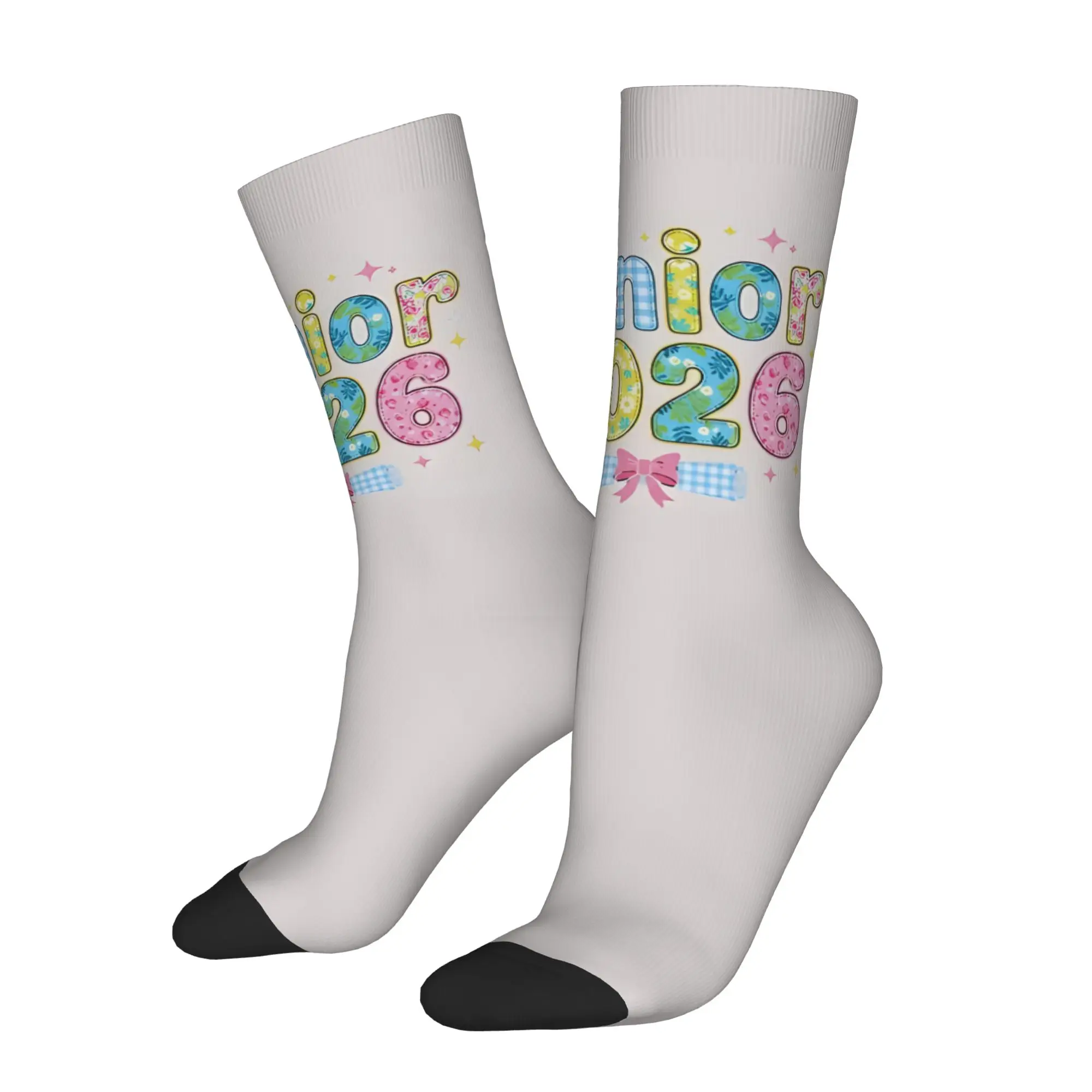 Funny Sock Graduation in 2026 Class Of 2026  Floral Gingham  Rock Quality Pattern Printed Men Crew Socks Casual Men's Socks