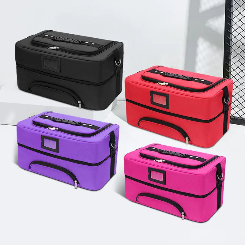 Large Makeup Bag with 4 Tier Trays Professional Artist Travel Bag Multifunctional Cosmetic Bag to Keep Makeup and Hair Supplies