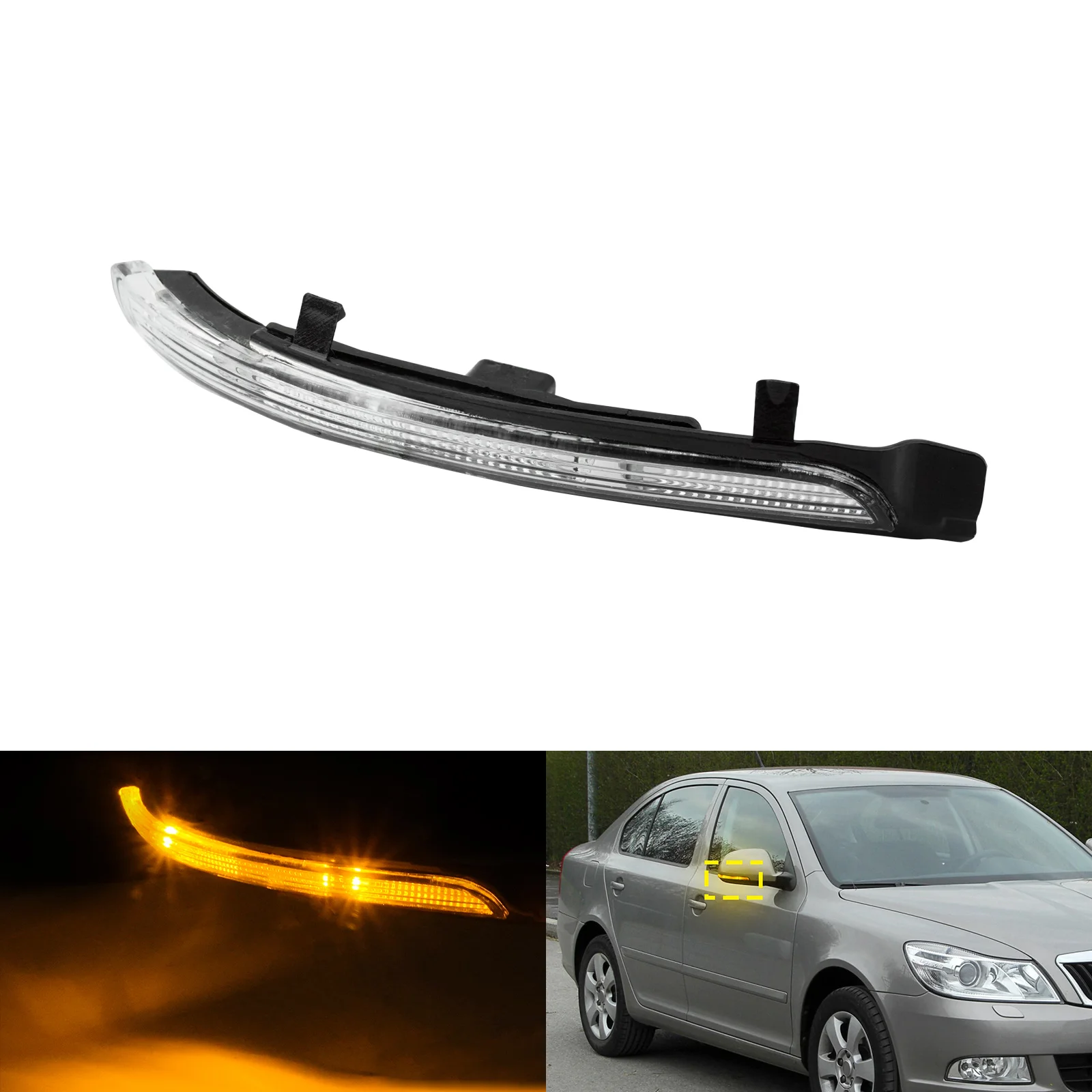 Right LED Wing Mirror Turn Signal Indicator Light For Skoda Octavia II 1Z 09-13