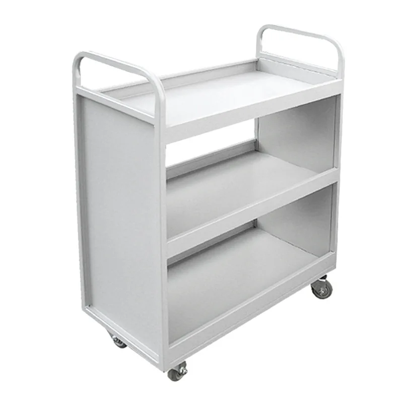 

Library Book Cart Book Ladder Steel Flat Mobile Archive Small Cart Thickened Ladder VW Type Book Cart